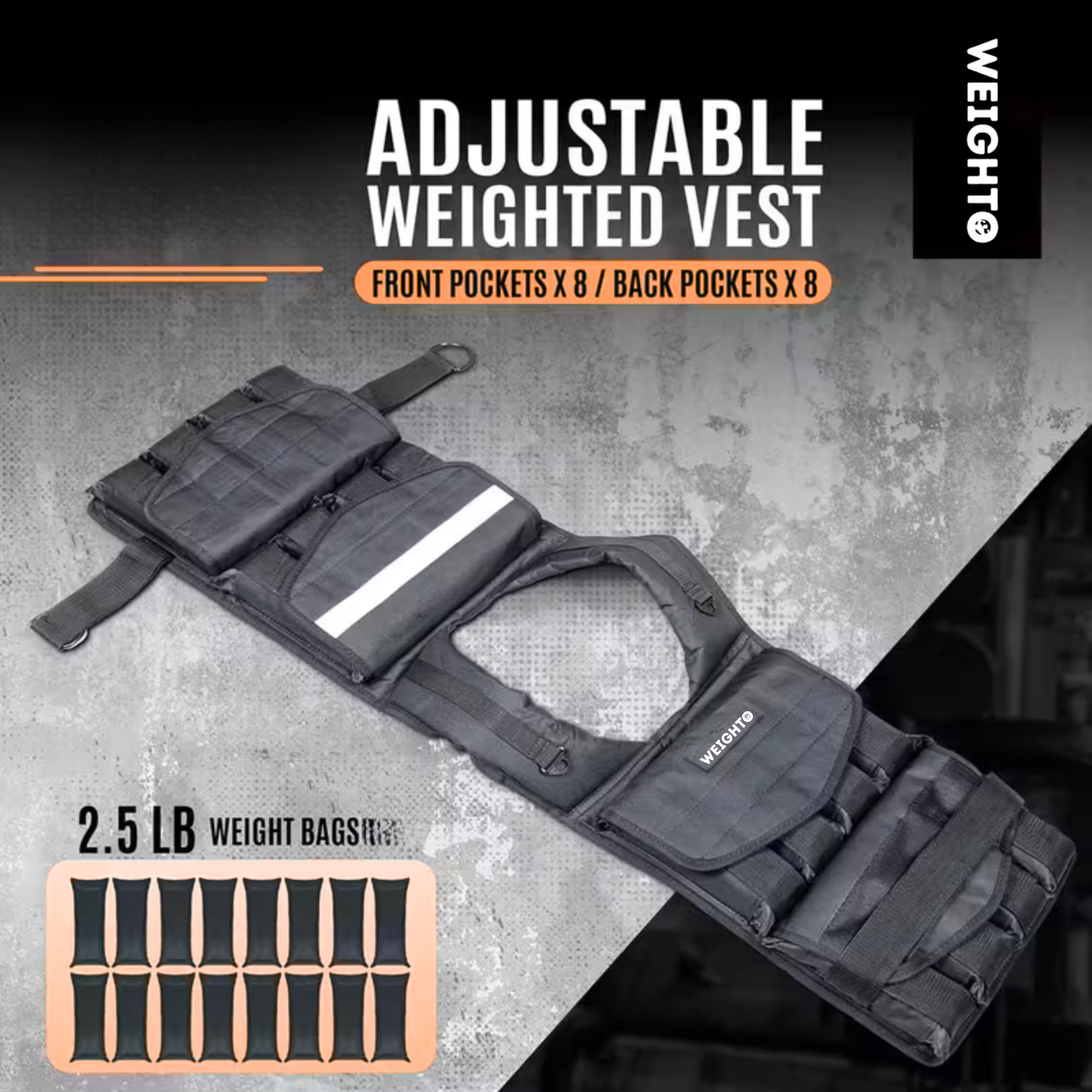 Weighto High-Performance Premium Adjustable Weighted Vest 16 LBS
